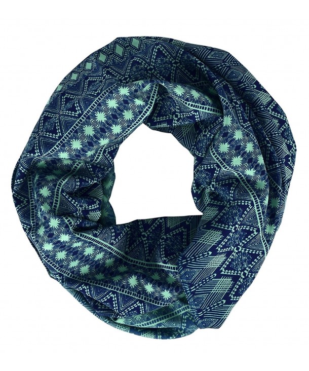 Peach Couture Tribal and Aztec Prints Light Weight Infinity Loop Scarves - Teal - C512K9DU2JX