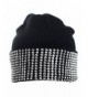 NYFASHION101 Solid Color Rhinestone Studded Winter Warm Cuff Skull Cap Beanie Hat - Black - C8129I19BRL