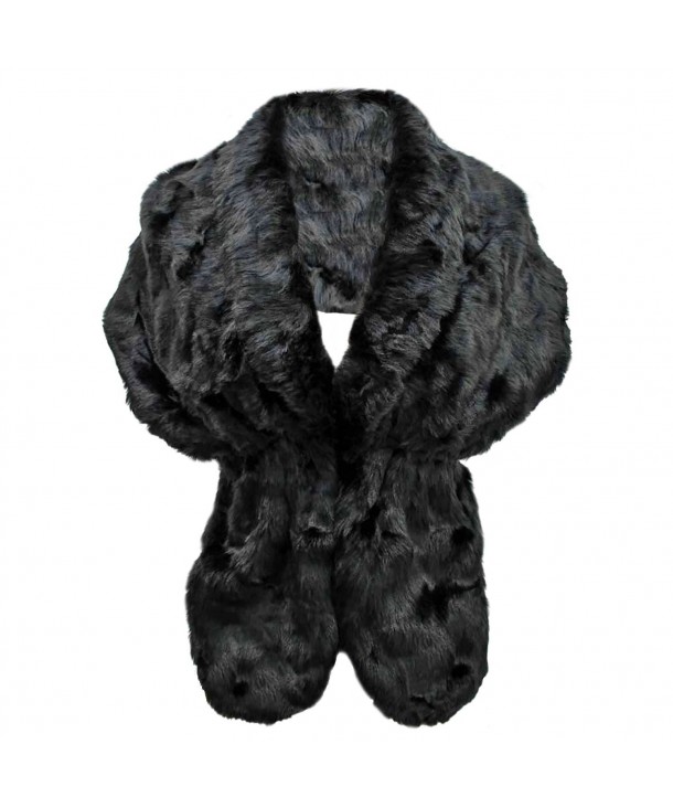 Black Faux Fur Stole Shawl Wrap For Women - CX115GKI8IR