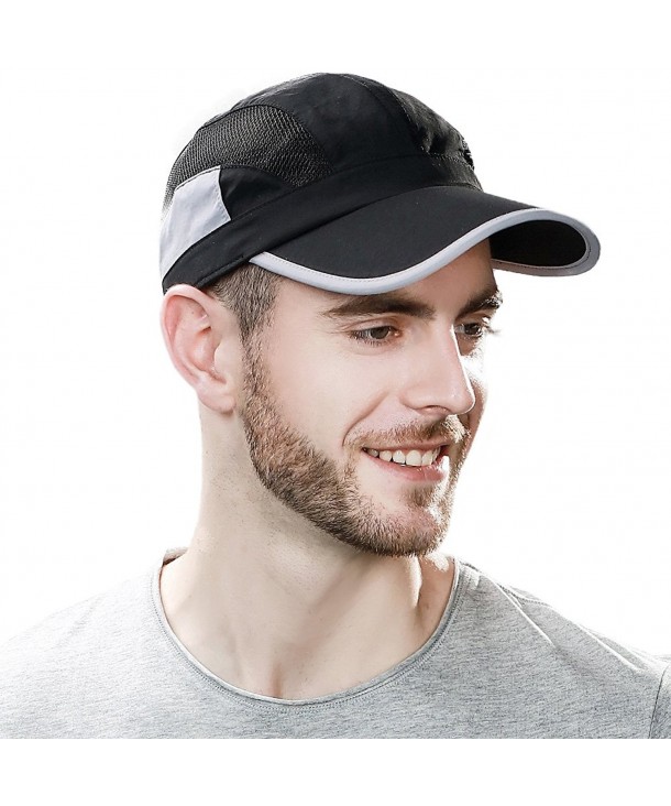 Topex Mens UPF50 Quick-Dry Baseball Cap Free-Size Sun Hat Running Cap Unisex - 16018_Black - CO12K78DJ6D