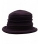 Scala Collezione Women's Boiled 100% Wool Cloche Hat - Plum - CF11583NDX7