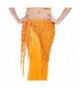 ZYZF Women's Belly Dance Egyptian Triangle Shawl Sequins Hip Scarf Tassels - Orange - CI12G4WAHAP