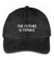 Trendy Apparel Shop The Future Is Female Embroidered Soft Washed Cotton Adjustable Cap - Black - CS17YT4TRR3