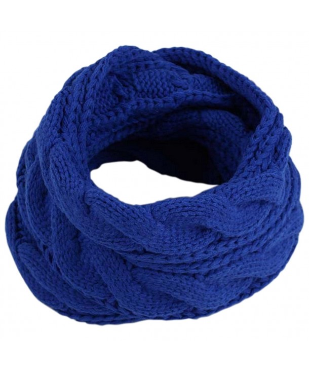 JOYEBUY Women Lady Thick Wool Knit Scarf Warm Winter Infinity Circle Loop Scarf Valentine Gift - Royal Blue - CA187KD8Q3U
