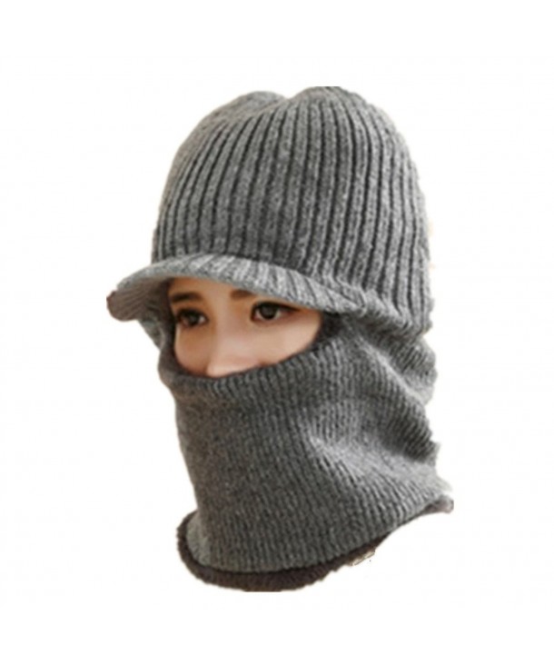 Eonyea Winter Warm Hat Face Scarf Cable Skull Windproof Cap For Skiing Walking Knit Wool - CD1896HKOKS