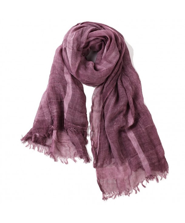 Puli Women's Lightweight Striped Long Scarf Summer Shawl Wrap - Purple And White - C517YY6LKAY