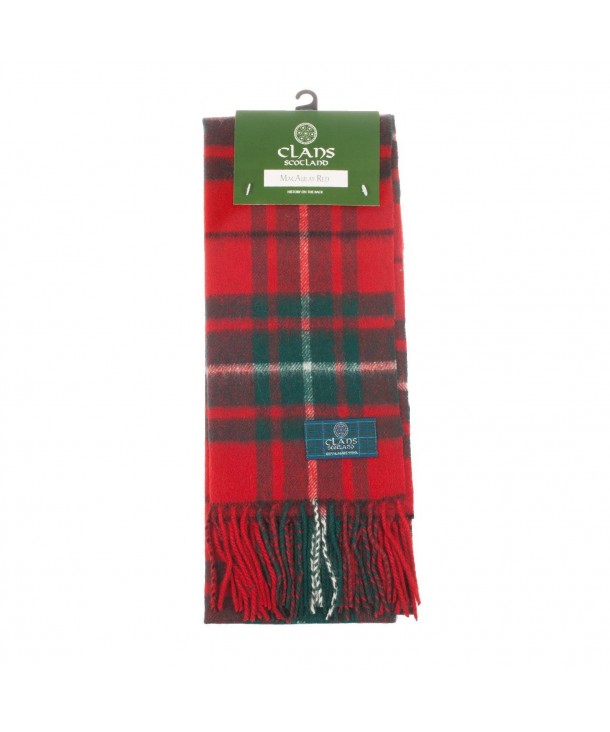 Clans Of Scotland Pure New Wool Scottish Tartan Scarf Macaulay Red (One Size) - CB123BWP6Q3