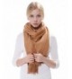 Anboor Women's Cashmere Feel Winter Thick Blanket Stole Scarf with Tassel Solid Color Large Warm Shawl - Camel - C21866XYZKD