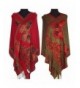 OSEPE New Chinese Lady Doube-Side Butterfly Pashmina Scarf Wrap Shawl - Red - CR128VE2G7X