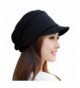 JOYHY Women's Drape Layers Beanie Rib Hat Brim Visor Cap - Black 2 - CB1267HRS8D
