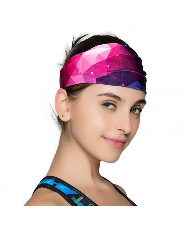 Wicking Stretchy Athletic Headband Headbands - Purple - C212IAMZ7AH