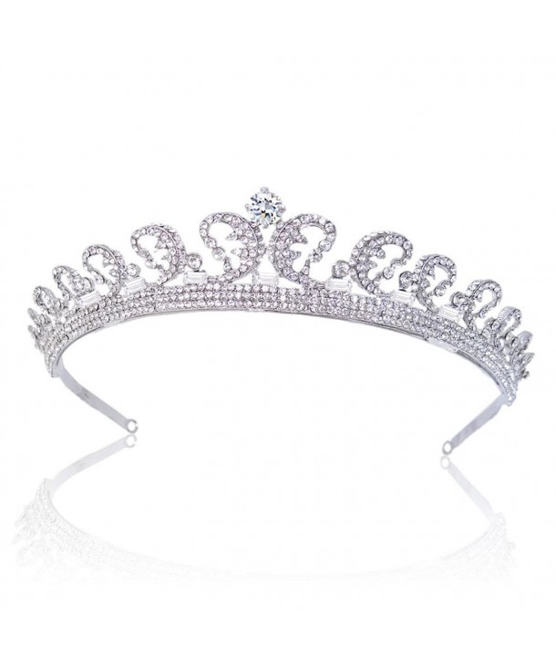 EVER FAITH Princess Inspired Royal Wedding Hair Crown Tiara Clear Austrian Crystal - C011C257NLH
