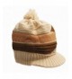 Beige Kids Visor Beanie Hat