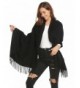 Chigant Women Cashmere Scarf Wraps Shawls with Tassel Soft Warm Wraps Scarves Oversize 35.4 X 28.3 inch - Black - CL186ZWCSM4