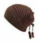 Luxury Divas Angora Blend Knit Beanie Cap Hat With Tassels - Brown - C1110Q0IAMZ