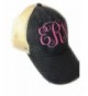 Mary's Monograms Monogrammed Distressed Trucker Hat Black - CM12NG6SX2E