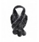 ZLYC Women's Winter Pull-Thru Rex Rabbit Fur Scarves Wrap Collar - Black - CT1876XN8LY