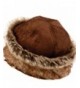 CL2192 Faux Leather With Faux Fur Trimmed Winter Fashion Hat - Browm - CP12O4Q1V2Y