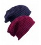 Senker 2 Pack Of Slouchy Beanie Knit Winter Soft Warm Oversized CC Hats For Women and Men - Wine Red/Navy - CA187Q6AYM6