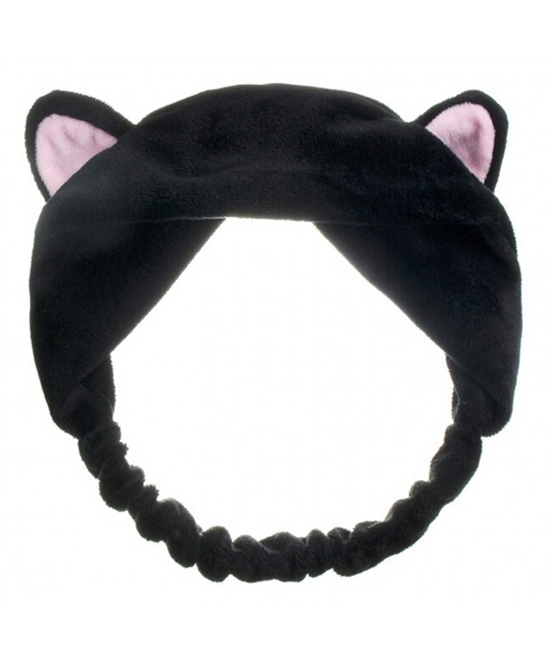 Gilroy Womens Girls Cute Cat Ears Headband Makeup Hairband Tool - Black - C912NH34QHQ