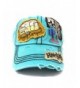 Turquoise "Y'ALL- HAPPY CAMPER- WILD FREE" Multi-Patch Embroidered Adjustable Cap - CW17Z54MX0R