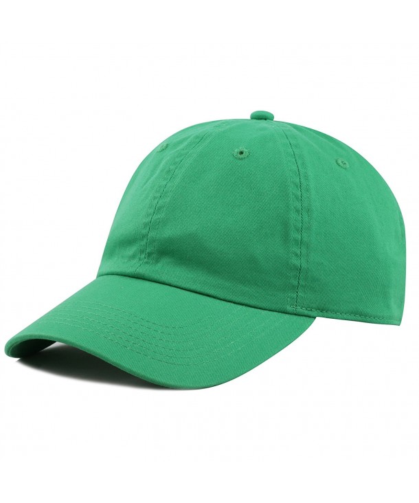 THE HAT DEPOT Unisex Blank Washed Low Profile Cotton and Denim Baseball Cap Hat - Kelly Green - CT12FT0VPDD