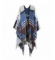SanVera17 Women's Knit Poncho Cape Plus Vintage Tassel Wrap Shawl Cardigan - Light Gray - CQ186C69OA3