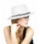 NYFASHION101 Casual Dual Color Braided Band Solid Color Panama Fedora Hat - White - CK11VHJ25DF