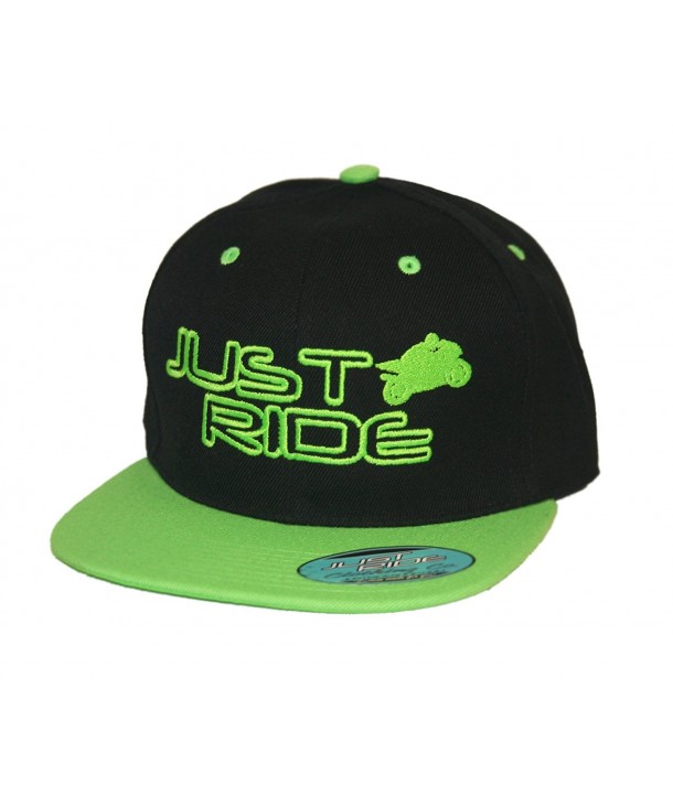 Just Ride Street Bike Hat Flat Bill Snapback - Lime - C112DNULJMX