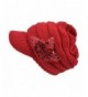 Fashion Hat Women's Cable Knit Visor Hat - Red - CX11GDGV68R