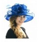 Women Satin Church Christening Derby Kentucky Wedding Formal Party Hat Ss035 (9 Colors) - Royal Blue - CJ11NCLUZQZ