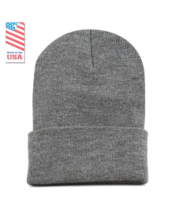 The Hat Depot Unisex Made In USA Thick Skull Beanie Plain Ski Hat - Dark Grey - CH12I1ZA0P1