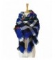 gusuqing Women's Tassels Soft Plaid Scarf Winter Large Blanket Wrap Shawl - A18 Royal Colorful - C5188WMG767
