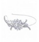 EVER FAITH Bridal Flower Bouquet Hair Headband Austrian Crystal Crown - CK11BGDNWB1