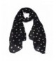 Deamyth Women Chiffon Scarf Dots Printing Long Shawl Wrap Stole Headscarf Fall Winter - Black - CT12NRJ9R9A