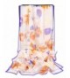 Grace Scarves 100% Silk Scarf- Oblong- Georgette - Floral Watercolor- Orange/Purple - CI1832E0OUY
