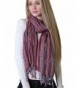Women's Shimmer Sparkle Scarf- Festival Multicolor Shawl with Tassels (2 Colors) - Red - C711HZFQTFP