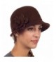 Sakkas Clara Vintage Style Wool Cloche Bucket Bell Hat - Brown - CP11KI25NUJ