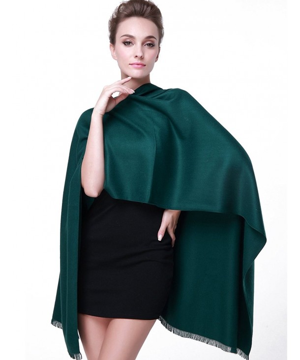 Camii Mia Women's Solid Soft Shawl Wrap - Black Green - CN12D7VJUKV