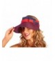 Boutique Women's Sun Visor Summer Hat With Adjustable Bow Strap - Blue And Red Stripes - C511A4QOGOH