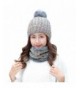 IRELIA Womens/Mens Stretchy Knitted Pom Fleece Lined Caps Beanie Scarf Set - 2 in 1(grey) - CD187DYAT56