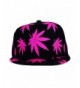 Marijuana Hat Snapback Weed Leaf Baseball Cap Headwear Cannabis Adjustable - Pink - CT12LO13LER