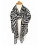 GERINLY Scarves - Animal Print Shawl Wraps Fashion Zebra Pattern Scarf - Blackwhite - CF12NV1VJ46