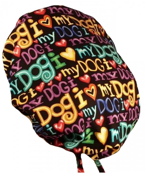 Bouffant Medical Scrub Cap - I Love My Dog - CL12ELBRGI9