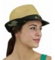 C.C. Unisex Camouflage Band and Brim Weaved Fedora Trilby Hat - Natural - CB17XQC594G