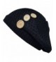 Delano Women Chunky- Long & Oversized Baggy Crochet Beret Winter Cable Knit Beanie Hat - Black - C01875C779R