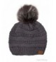 ScarvesMe CC Knitted Hat with Color Fur Pom Pom - Dark Melangegrey - C212MAKJ6CT