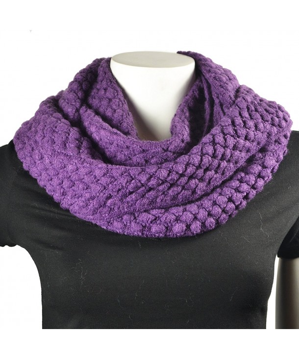 Purse babe Premium quality chunky luxury Winter knit Infinity Scarf - Purple - CZ11IV09NPB