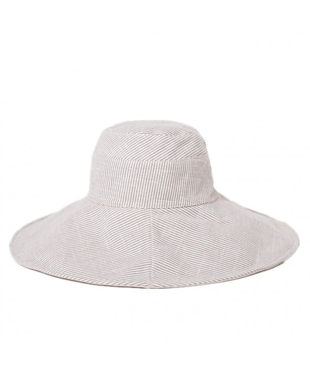 Home Prefer Women's Wide Brim Sun Bucket Hat UPF50 Beach Sun Hat Reversible - Beige+khaki - CM17YY7UC99
