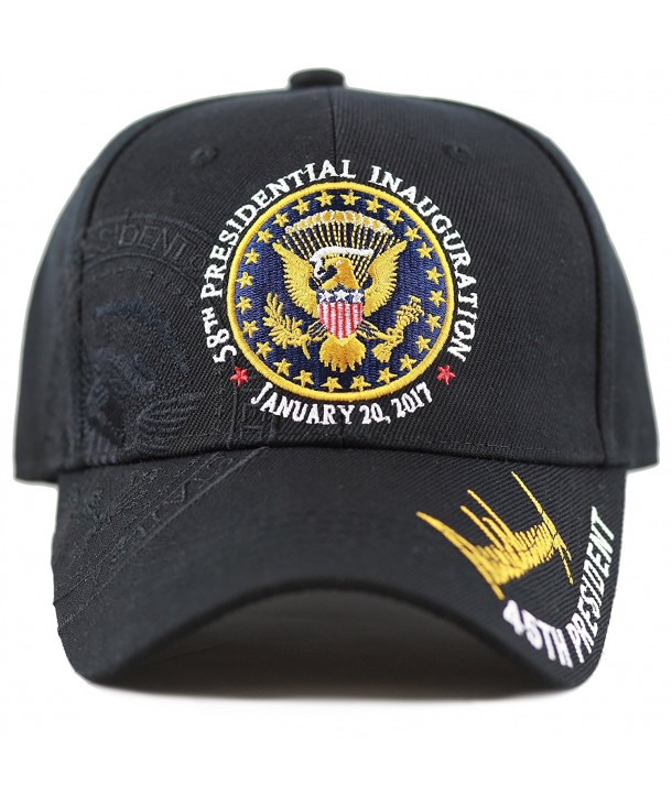 The Hat Depot Exclusive 58th Presidential Inauguration Signature 45th president cap - Black - CG12NAXN64W